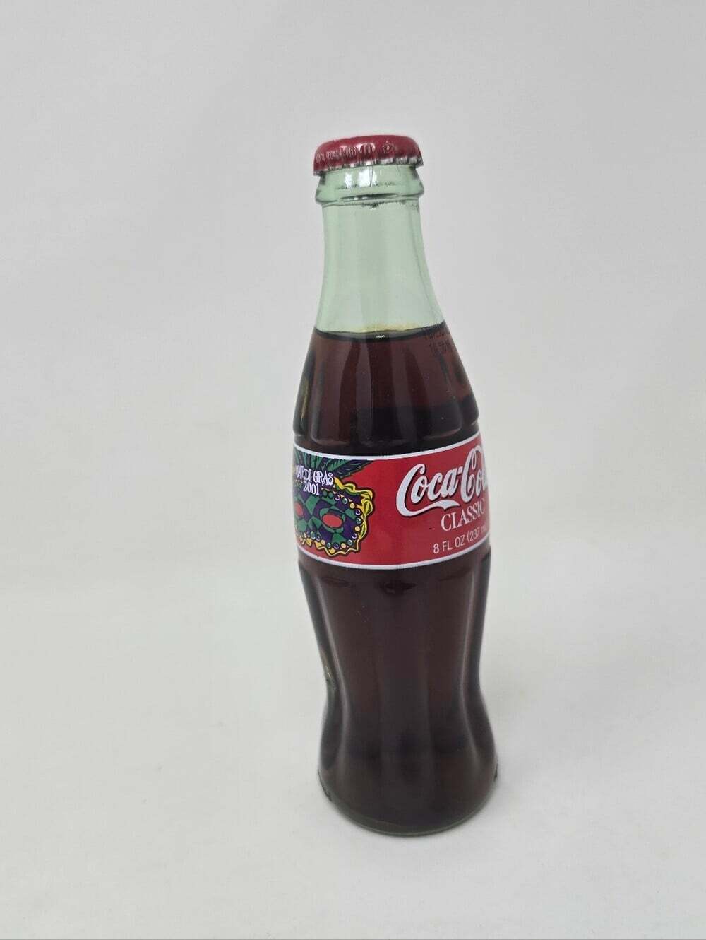Coca Cola Glass Bottle Vintage Y2K 2001 Mardi Gras New Orleans
